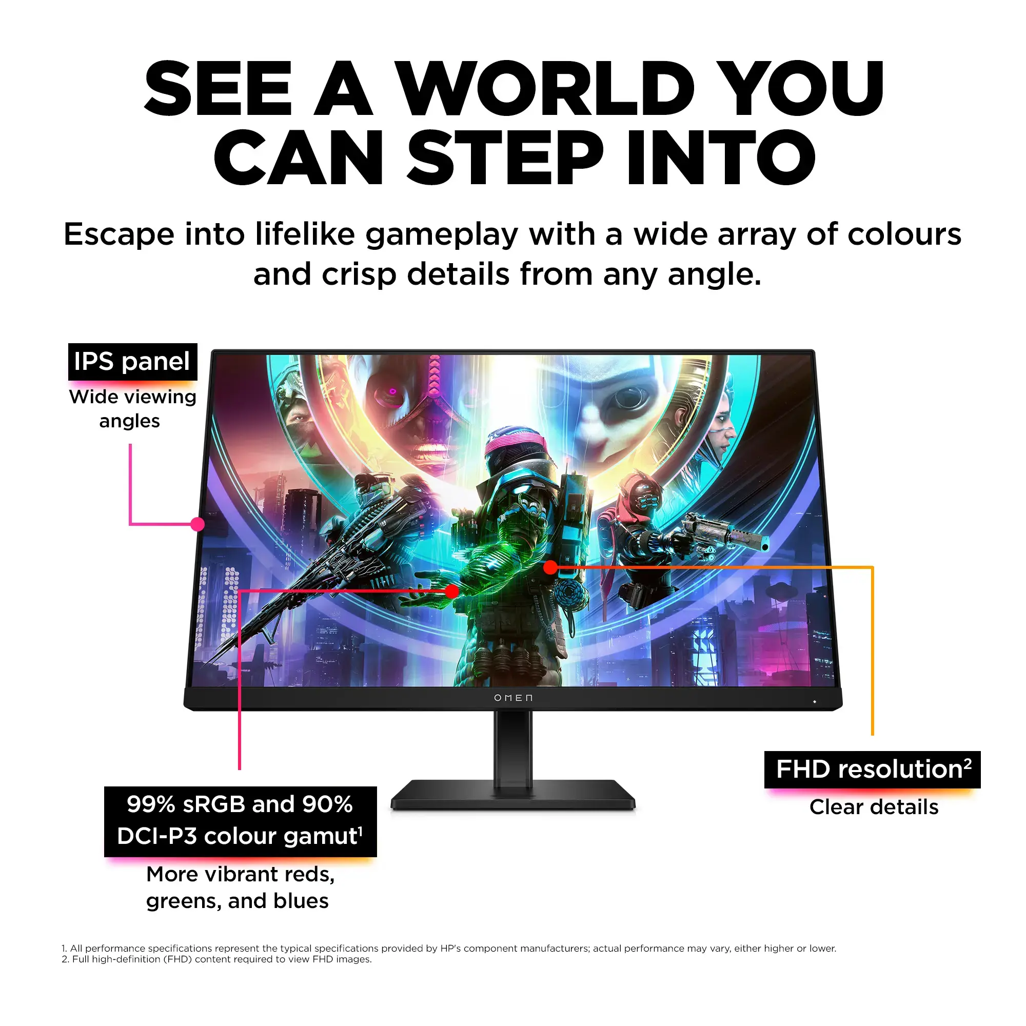 HP 780D9E9, 60,5 cm (23,8"), 1920 x 1080 taškų, "Full HD", 1 ms, juoda