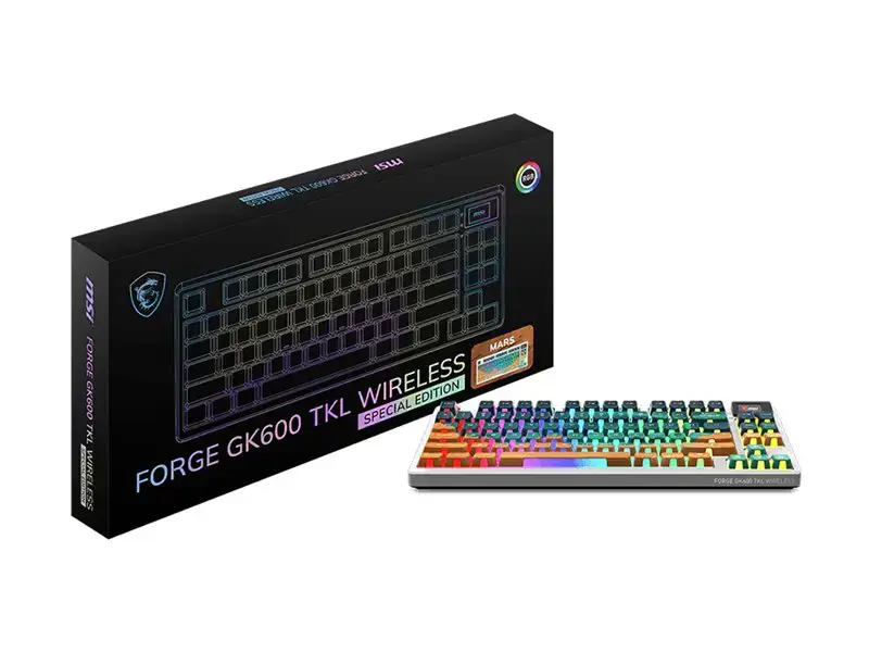 MSI FORGE GK600 TKL WIRELESS MARS | Gaming Keyboard | Wireless | US | Bluetooth | Wireless connection | Mechanical Linear