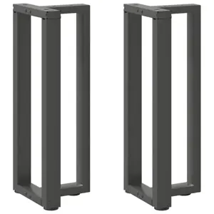 Konsolinio stalo kojos, T formos, 2 vnt., antracito spalvos, 25x28x(72-73) cm, plienas