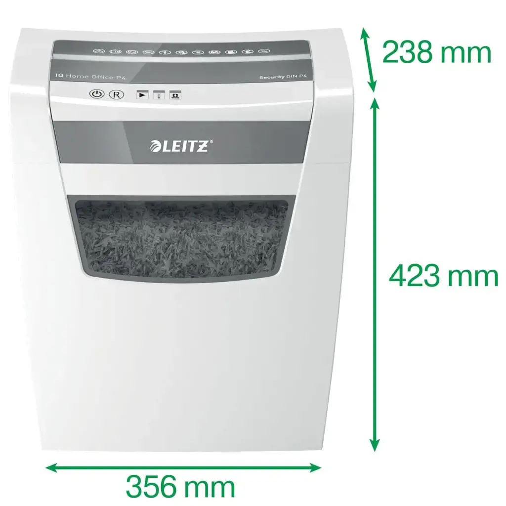 "Leitz IQ Home Office P-4", smulkinimas dalelėmis, 22 cm, 4 x 28 mm, 23 l, jutiklinis, 1800 mm/min