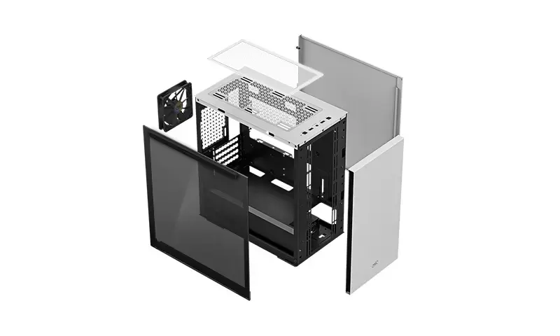 "DeepCool MACUBE 110 WH", "Midi Tower", Kompiuteris, Baltas, "micro ATX", Mini-ITX, Akrilonitrilo-butadieno stirenas (ABS), SPCC, Grūdintas stiklas, Žaidimams