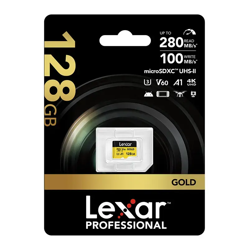 Lexar memory card microSDXC 128GB Gold UHS-II V60 A1