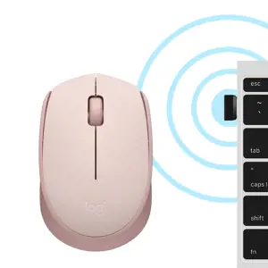 "Logitech M171", dvipusis, optinis, RF belaidis, rožinis