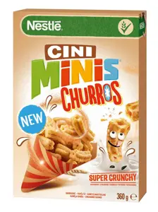 NESTLE CINI MINIS CHURROS dribsniai su cinamonu, 360g
