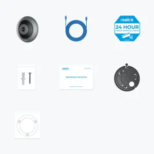 Reolink Fisheye Series P520 - 6MP Indoor Fisheye PoE Camera, 360° View, Multiple Display Modes, Person Detection, IP security camera, Indoor & outdoor, Wired, Google Assistant, Ceiling/wall, Grey, Black