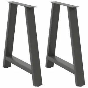 Valgomojo stalo kojos, 2 vnt., antracito spalvos, 70x(72-73) cm, plienas, A formos