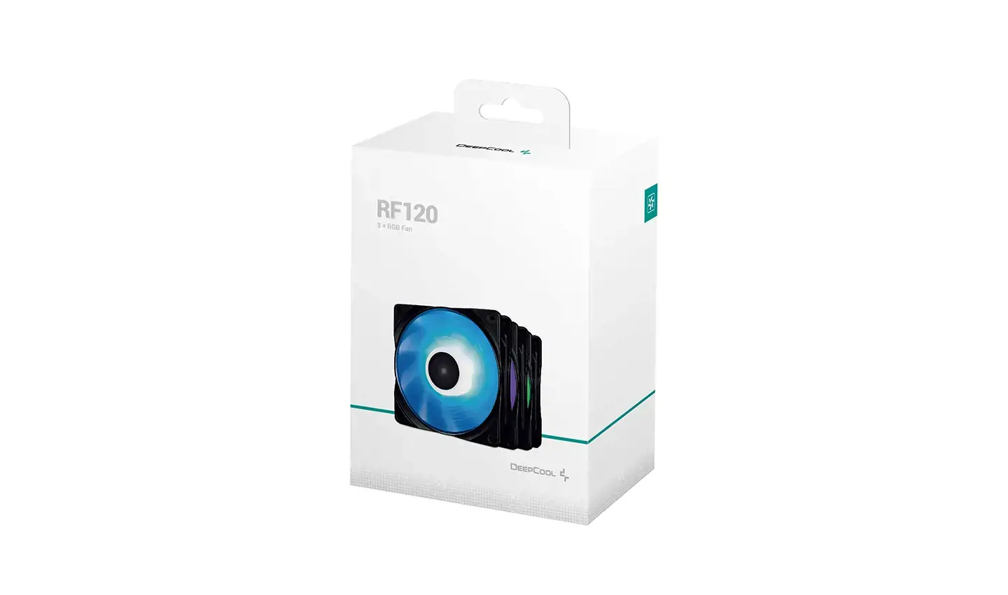 "DeepCool RF120-3in1", ventiliatorius, 12 cm, 500 aps/min, 1500 aps/min, 27 dB, 56,5 cfm