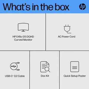 "HP E45c G5" 44,5 colių lenktas DQHD monitorius 5120x1440 32:09 HDMI DP 3y (LT)