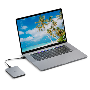 "LACIE Mobile Drive" kietasis diskas USB-C 1TB 2,5 colio Mėnulio sidabro spalvos su USB-C kabeliu