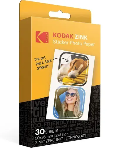 Kodak ZINK 2x3'' 50x76 mm 30 Sheets Pre-Cut Sticker Fotopopierius