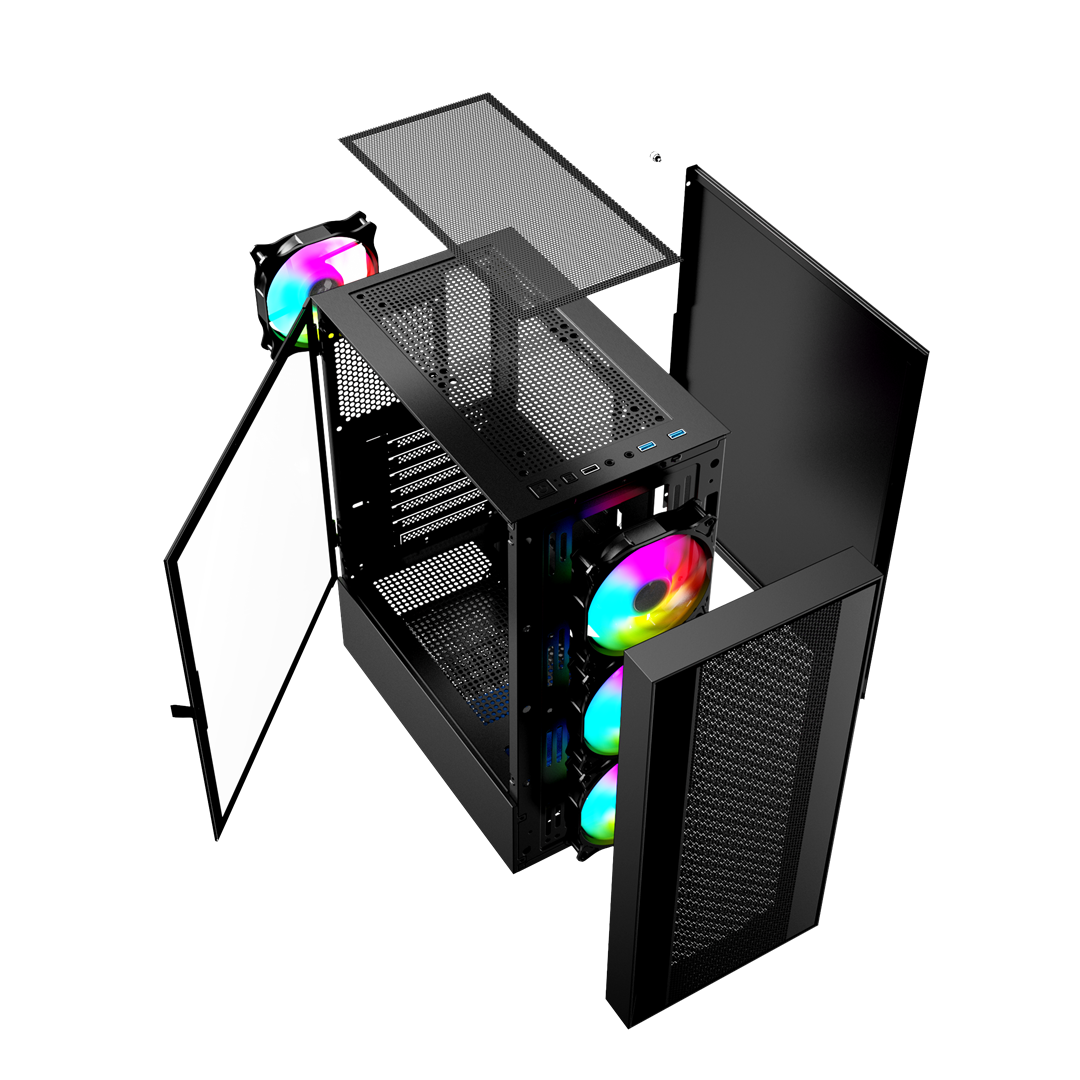 GEMBIRD kompiuterio korpusas Fornax 4000 ATX - ARGB apšvietimas juodas