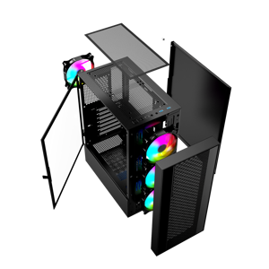 GEMBIRD kompiuterio korpusas Fornax 4000 ATX - ARGB apšvietimas juodas