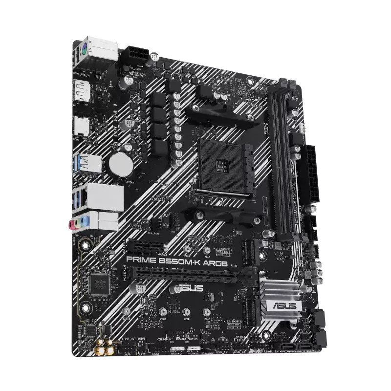 ASUS PRIME B550M-K ARGB, AMD, Socket AM4, DDR4-SDRAM, 64 GB, DIMM, dviejų kanalų