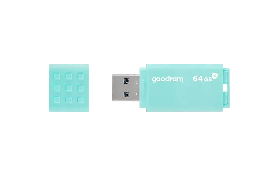Goodram UME3, 64 GB, USB Type-A, 3.2 Gen 1 (3.1 Gen 1), 60 MB/s, Cap, Turquoise