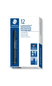 Sausas permanentinis žymeklis STAEDTLER LUMOCOLOR, JUODA