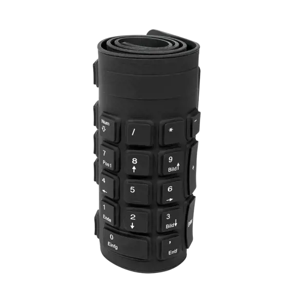 "Logilink" lanksti vandeniui atspari klaviatūra USB + PS/2 ID0019A Laidinė, USB A tipo vyriška, vokiška (QWERTZ), juoda