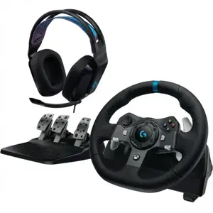 Logitech G920 Driving Force Žaidimų vairas ir pedalai + G335, for Xbox Series X|S/Xbox One/PC, Juoda