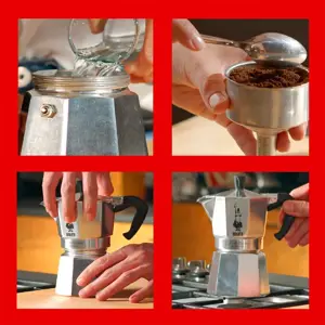 "Bialetti Moka Express" Moka puodas 0,06 l, aliuminis, juodas