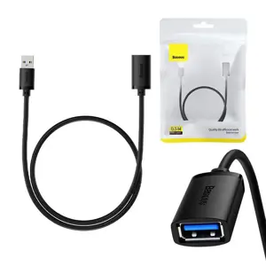 "Baseus" USB 3.0 vyriškas-vyriškas ilgintuvas, "AirJoy" serijos, 0,5 m (juodas)
