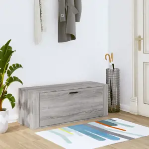 Spintelė batams, pilka ąžuolo, 100x35x38cm, apdirbta mediena