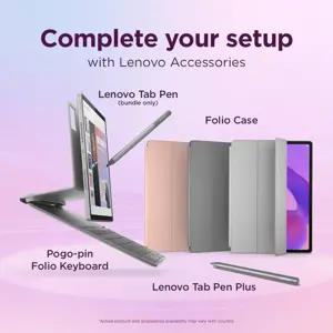 Lenovo Idea Tab Plus Wi-Fi (w/o power adapter) | ZAG70004SE | 12.1 " | Luna Grey | IPS | 2560 x 1600 pixels | MediaTek | Dimensity 6400 | 12 GB | Soldered LPDDR4x | 256 GB | Wi-Fi | Front camera | 8 MP | Rear camera | 13 MP | Bluetooth | 5.2 | Android | 15 or Later | Warranty 24 month(s) | Lenovo Tab Pen