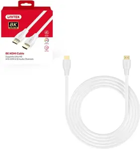 UNITEK HDMI 2.1 8K HDR Cable, White, 0,5m