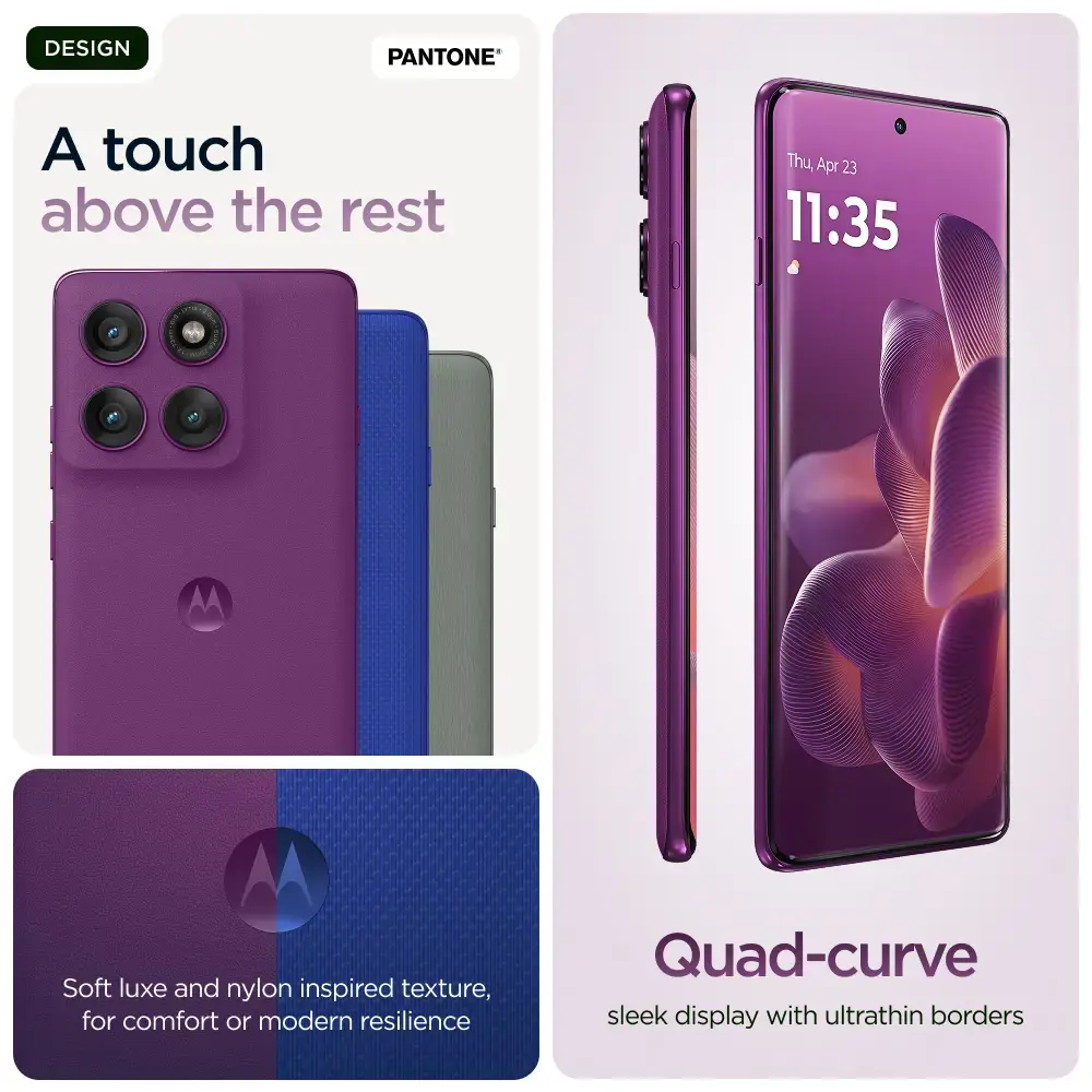 Motorola edge 60 pro, 16.9 cm (6.67"), 12 GB, 512 GB, 50 MP, Android 15, Purple