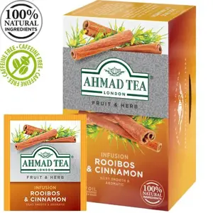 Žolelių arbata AHMAD ROOIBOS & CINNAMON, 20 vokelių po 1,5g