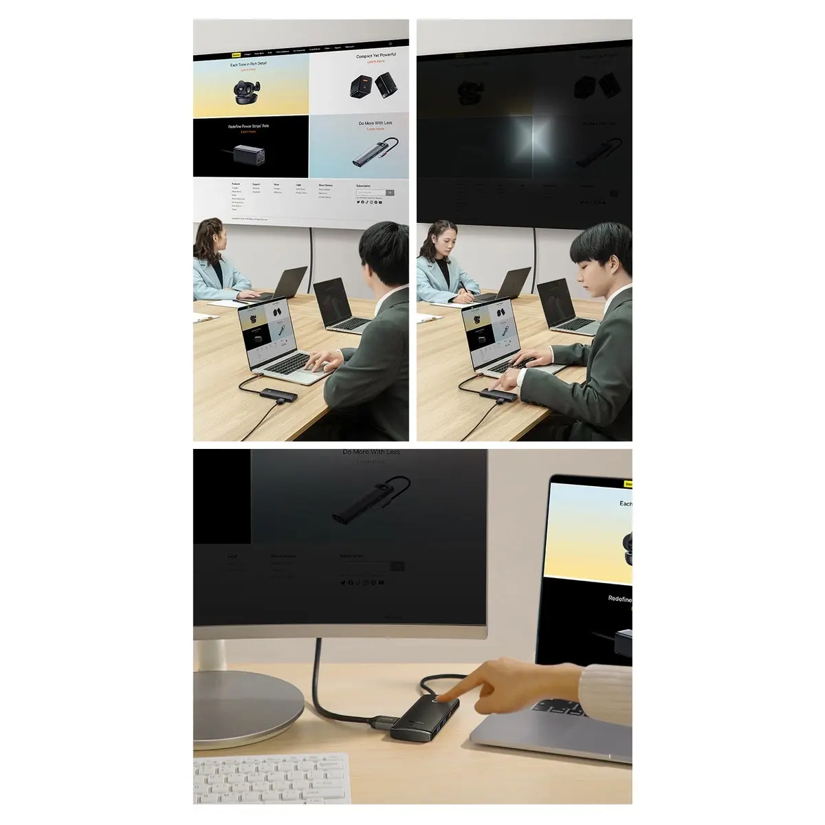 Baseus Lite Series Hub 6w1 USB-C to 2x USB 3.0 + USB-C + HDMI + SD|TF (black)