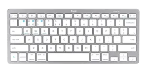 Trust 24651, 75%, Wireless, Bluetooth, Scissor key switch, QWERTY, Silver