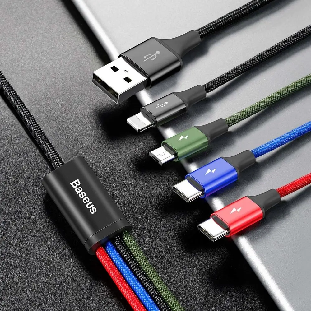 Baseus Fast USB Cable 4in1 2xUSB-C / Lightning / Micro 3,5A 1,2m - Black