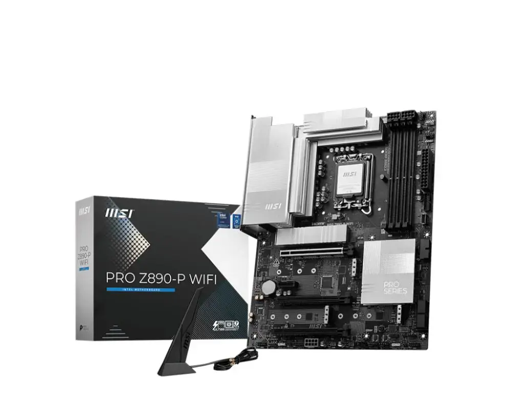 MSI PRO Z890-P WIFI | Processor family Intel | Processor socket LGA1851 | DDR5 UDIMM | Supported hard disk drive interfaces SATA, M.2 | Number of SATA connectors 4