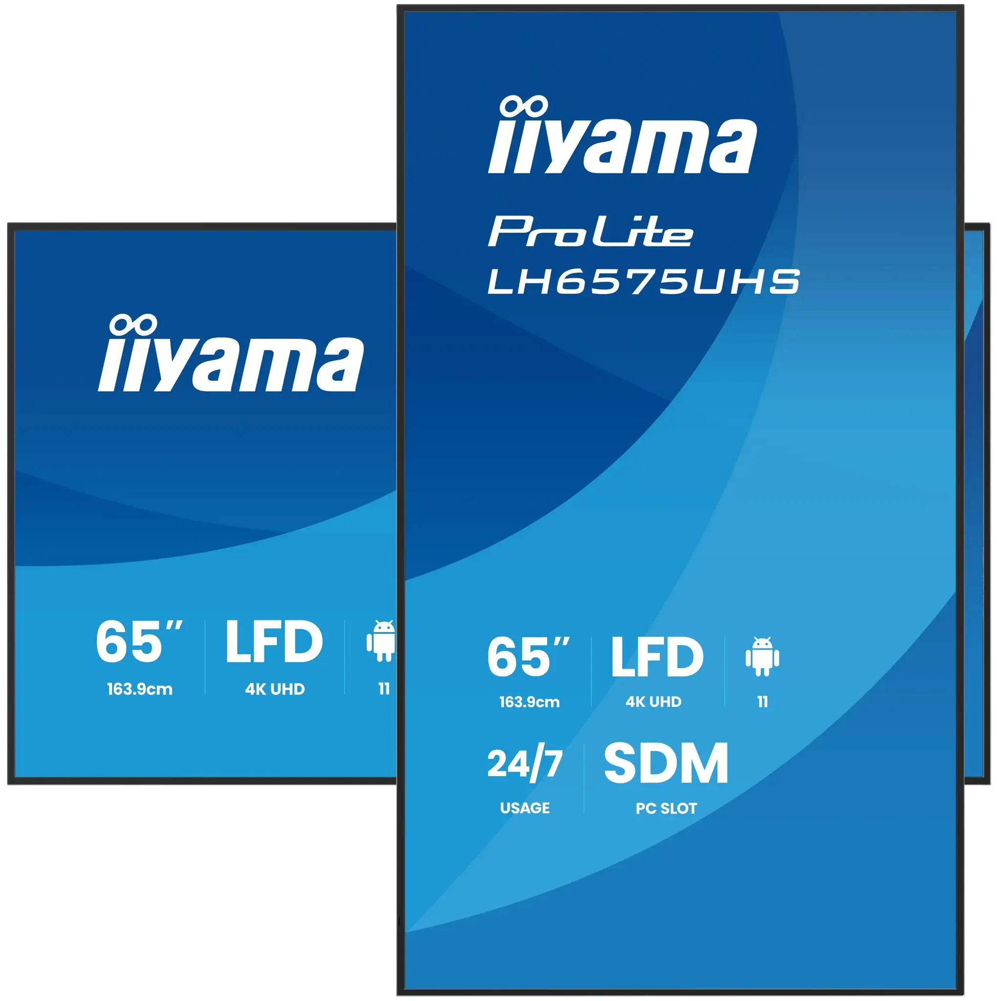 LH6575UHS-B2AG 65" 4K UHD Professional Digital Signage 24/7 display featuring Android OS, FailOver and Intel® SDM slot