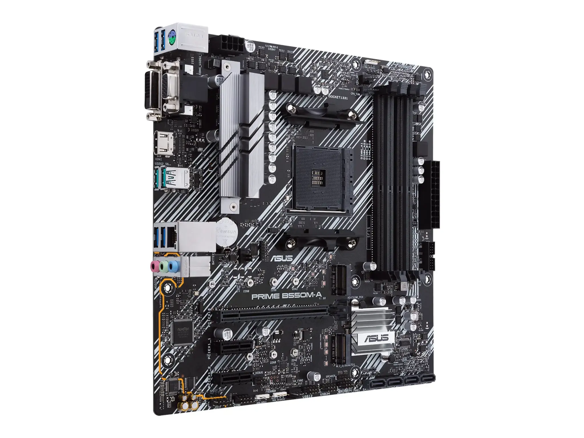 ASUS PRIME B550M-A, AMD, "Socket AM4", 3 kartos "AMD Ryzen™ 3", 3 kartos "AMD Ryzen 5", 3 kartos "AMD Ryzen™ 7", 3 kartos..., DDR4-SDRAM, 128 GB, DIMM