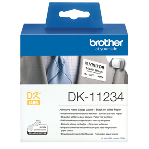Brother DK-11234, White, Self-adhesive printer label, Removable, Rectangle, Brother QL, 8.6 cm