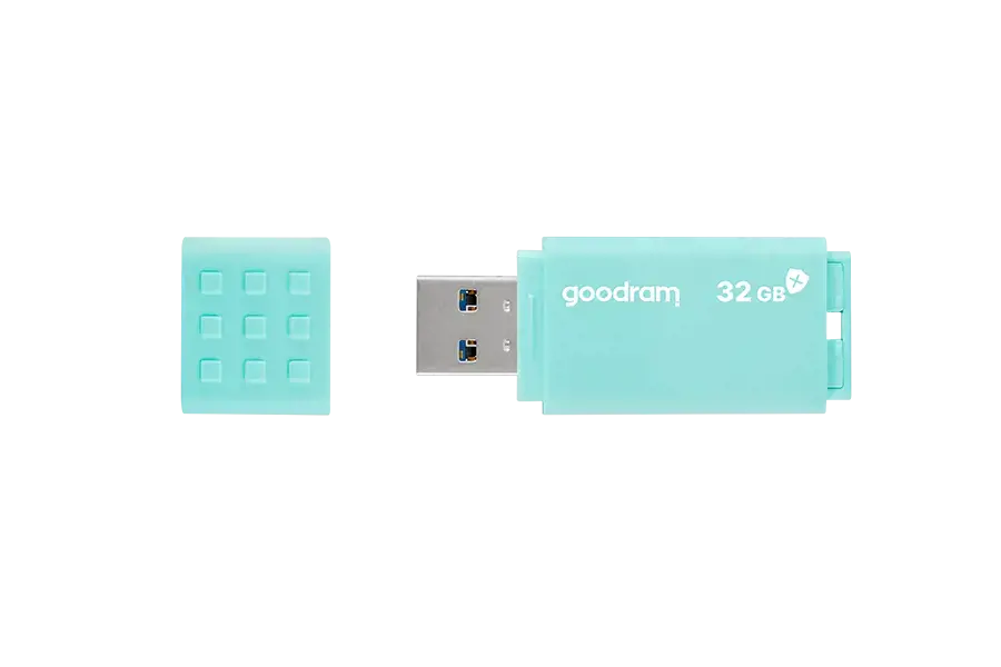 Goodram UME3, 32 GB, USB Type-A, 3.2 Gen 1 (3.1 Gen 1), 60 MB/s, Cap, Turquoise