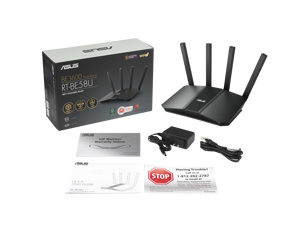 ASUS RT-BE58U V2, Wi-Fi 7 (802.11be), Dual-band (2.4 GHz / 5 GHz), Ethernet LAN, Black, Tabletop router
