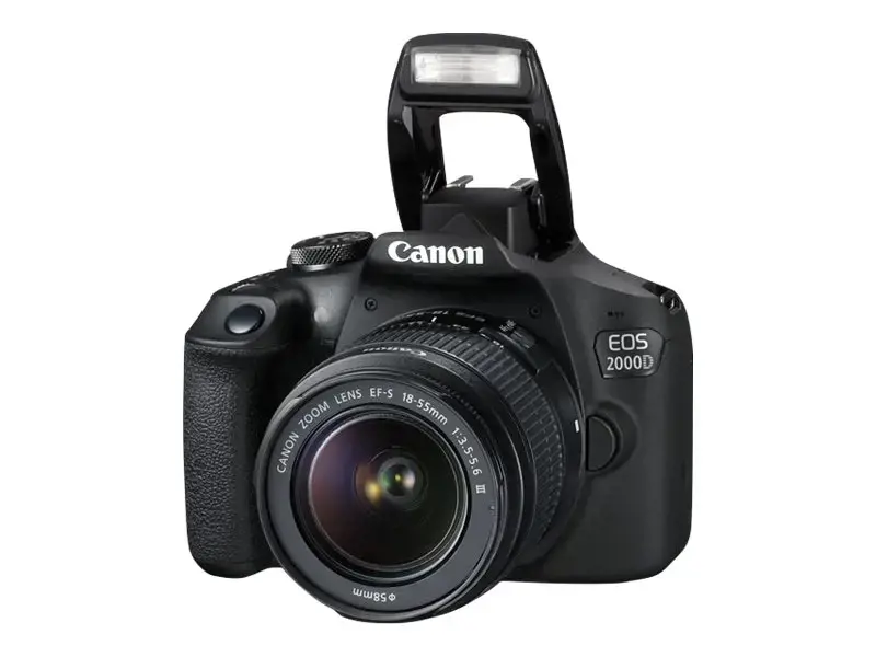 "Canon EOS 2000D" + EF-S 18-55mm f/3.5-5.6 III, 24,1 MP, 6000 x 4000 taškų, CMOS, "Full HD", juoda