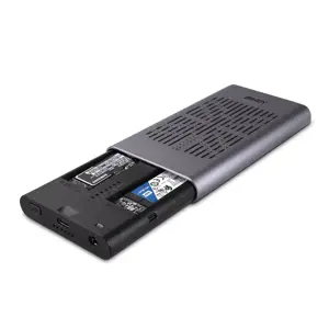 Lindy USB 3.2 Gen 2x2 Dual M.2 NVMe SSD Enclosure with Clone Feature, SSD enclosure, M.2, M.2, PCI Express 3.0, USB connectivity, Silver
