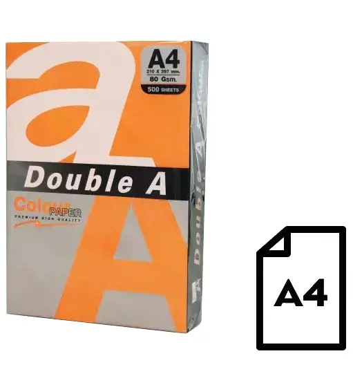 Spalvotas popierius Double A, 80g, A4, 500 lapų, Saffron