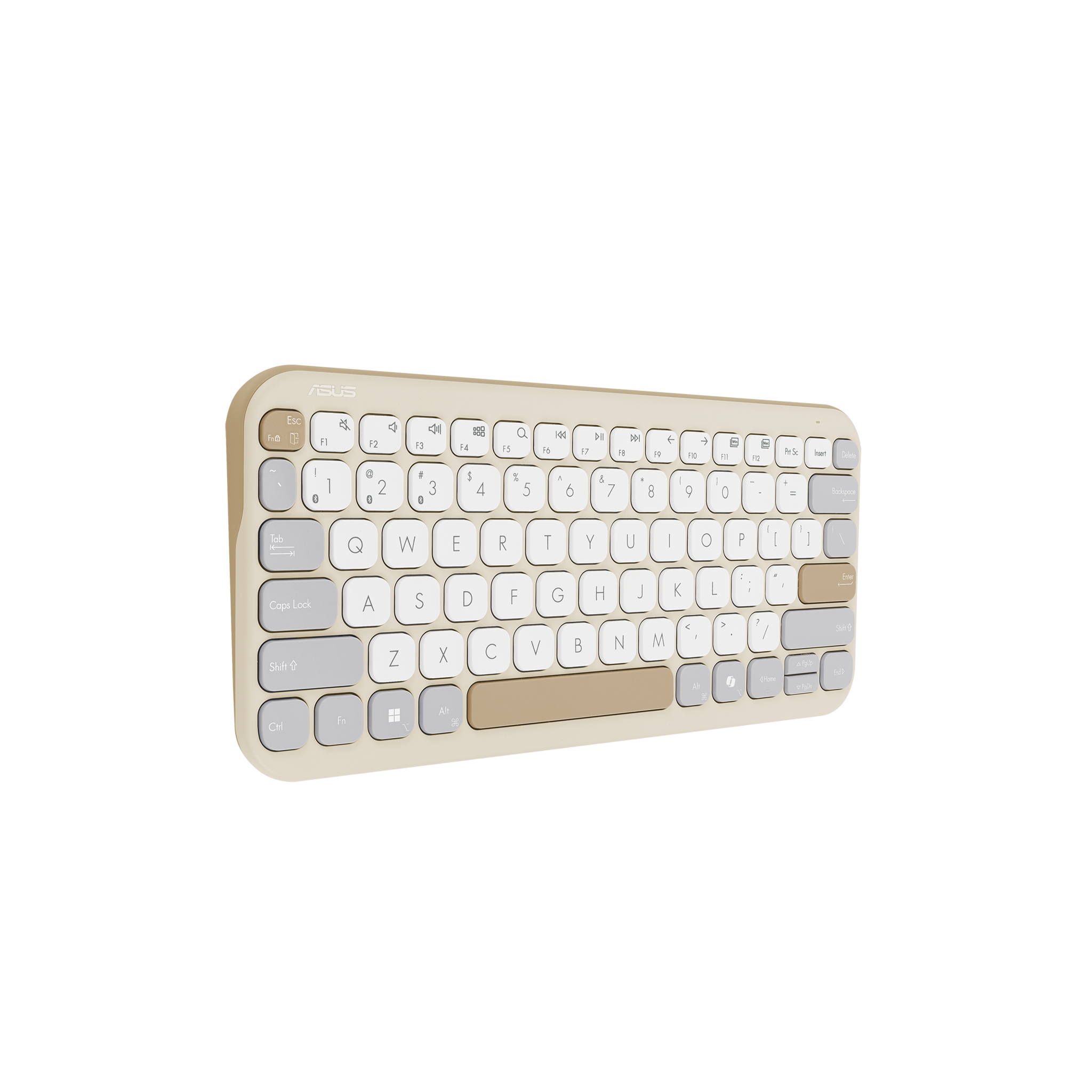 Asus Marshmallow KW100 | Keyboard | Wireless | US International | Oat Milk | Bluetooth