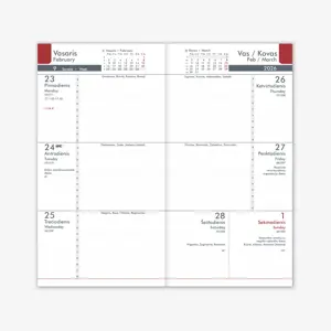 Kalendorius MIDI 2026, 90 x 167 mm, PU, tamsiai mėlyna