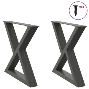 Kavos staliuko kojos, 2 vnt., antracito spalvos, 60x(42-43,3) cm, plienas