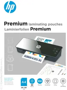 HP laminavimo plėvelė PREMIUM A4, 80 mikronų, 100 vnt.
