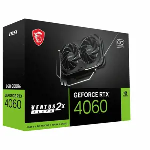 Vaizdo plokštė MSI GeForce RTX 4060 8 GB, GDDR6, 128 bitai, RTX4060VEN2XBLK8GOC