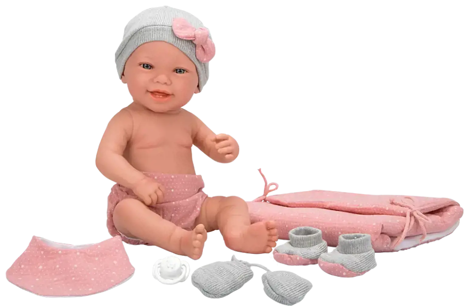 Arias lėlytė Zoe, mergaitė su rožiniu pleduku, 42 cm
