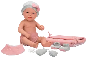 Arias lėlytė Zoe, mergaitė su rožiniu pleduku, 42 cm