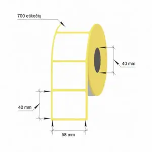 Lipnios termo etiketės Vellum 58x40mm D40 700vnt