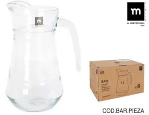 Ąsotis Bar, stiklas, 1 l, H 19,7 cm, D 14,5 cm, vnt