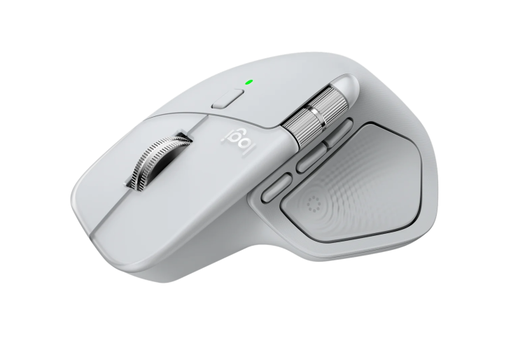 Logitech MX Master 4 for MAC Belaidė pelė RF Wireless + Bluetooth, 8000 DPI, White Silver